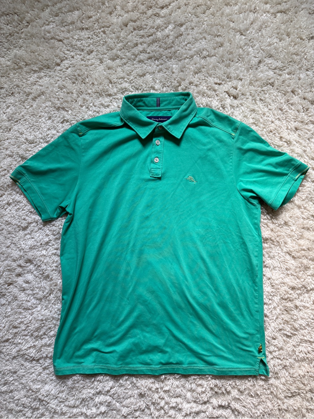 Tommy Bahama Men’s Teal-Green Short Sleeve Polo. Sz M. Great Detailing! Summer